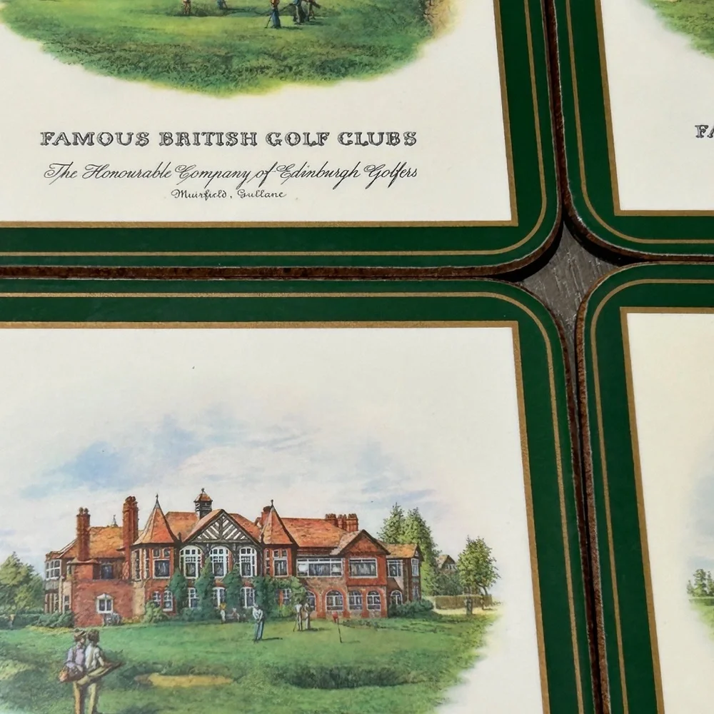 Coaster Set Famous British Golf Clubs in Box Set of 6 Pimpernel